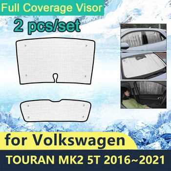 Полные Чехлы Солнцезащитные Козырьки Для Volkswagen VW Touran MK2 5T 2016 2017 2018 2019 2020 2021 Автомобильные Аксессуары Для Лобовых Стекол Защита Спереди