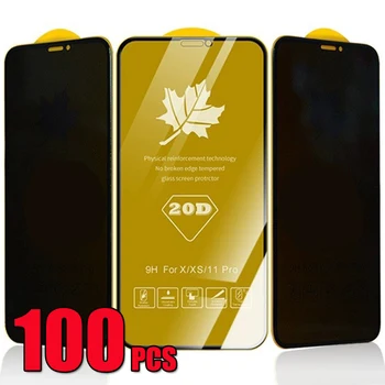 100шт 20D Защитная Пленка Из Закаленного Стекла Для Защиты Экрана От Шпиона Для iPhone 14 Pro Max 13 Mini 12 11 XS XR X 8 7 6 Plus SE