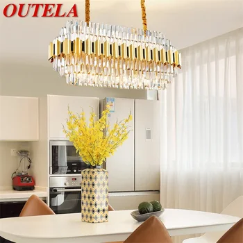 OUTELA Подвесной Светильник Postmodern Gold Luxury Crystal LED Лампа-Люстра для Домашней Столовой Гостиной