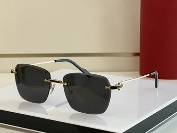 Брендовая Дизайнерская Оправа Классические Солнцезащитные очки для мужчин, Модные Квадратные Солнцезащитные очки Pilot для женщин, Коричневые линзы