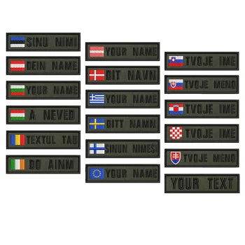 1ШТ 10 см х 2,5 см Пользовательское Имя Флаг Нашивка Полосы Значок Железо На Или Крючок Петля Эстония Австрия Болгария Венгрия Румынский Ирландия зеленый