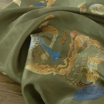 Высококачественная тонкая ткань из медно-аммиачного вискоза с животным принтом Легкая и дышащая одежда cheongsam material