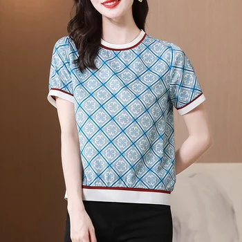 Женские футболки в корейском стиле, весна-лето, базовые футболки, нижние рубашки, повседневная футболка с принтом, женская футболка с коротким рукавом