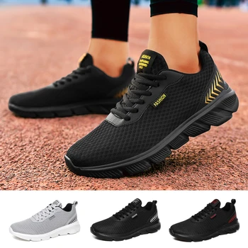 Мужские кроссовки, легкие мужские кроссовки для бега, дышащая мужская повседневная обувь на шнуровке, удобная мужская обувь, нескользящая спортивная обувь для ходьбы