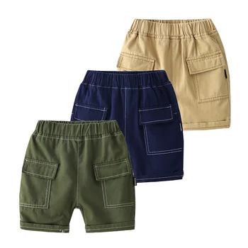 Удобные летние шорты для мальчиков, штаны для игр малышей длиной до колен, хлопковая детская одежда