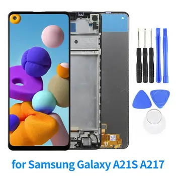 Профессиональный ЖК-экран высокой четкости, оригинальный AMOLED ЖК-дисплей с сенсорным экраном, дигитайзер, замена дисплея Samsung Galaxy A21S A217