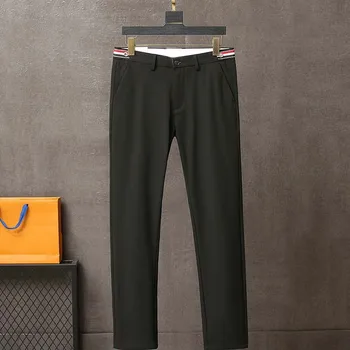 Мужские брюки TB THOM от люксового бренда Solid Slim Fit Dress, брюки для костюма, высококачественные Весенне-осенние Деловые Официальные брюки