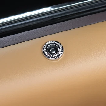 QHCP дверной замок автомобиля болт штифт крышка кольцо Кнопка дверного выключателя круг наклейки ABS горный хрусталь 4шт подходит для Lexus ES200 260 300H 2018