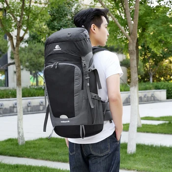 65-литровый Водонепроницаемый походный рюкзак с дождевиком, спортивный рюкзак для путешествий на открытом воздухе, рюкзак для кемпинга, альпинизма большой емкости