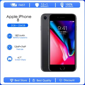 Оригинальный Apple iPhone 8 С заводской разблокировкой Подержанный Мобильный телефон 64 ГБ /256 ГБ ПЗУ 4,7 