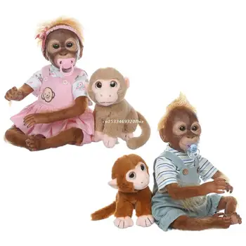 20,5 дюймов 52 для кукол-младенцев, милая обезьянка для куклы, мягкий силиконовый хлопковый корпус, удобный мохеровый реалистичный набор, прямая поставка
