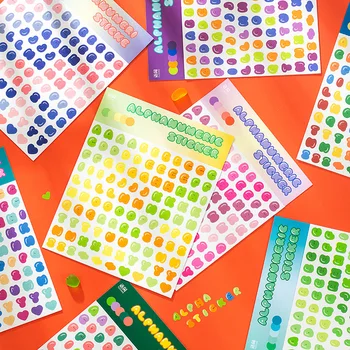 2 шт. / компл. Бумажная наклейка Васи Kawaii candy с цифрой и буквой, декоративные наклейки, наклейки для дневника для скрапбукинга, Маленькие наклейки