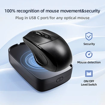 H26 Mouse Jiggler, Регулируемый автоматический контроллер движения мыши, симулятор с переключателем включения / выключения для пробуждения компьютера
