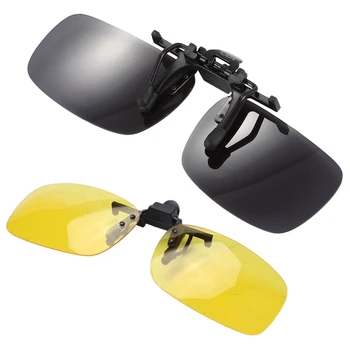 Прямоугольные Прозрачные желтые линзы без оправы, очки ночного видения для вождения с поляризованными прямоугольными серыми линзами без оправы