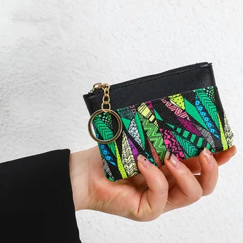 Женский Легкий кошелек с принтом, Модный Новый узор, Практичный Маленький кошелек на молнии, Портативная Студенческая сумка Carteras Para Mujeres